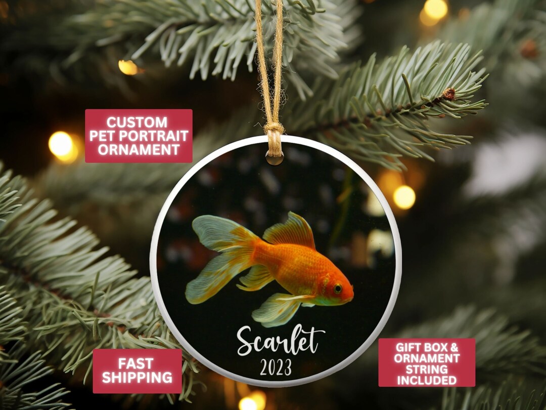 Curated visual reference: Fresh Look at Goldfish Aquarium Fish Christmas Ornament Personalized With Name