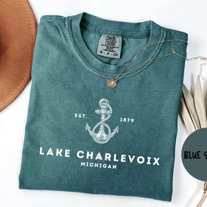 Lake Charlevoix Michigan Shirt, Comfort Colors®, Lake Charlevoix MI T-shirt Tshirt, Lake Charlevoix MI Unisex Tee, Gift Souvenir Trendy