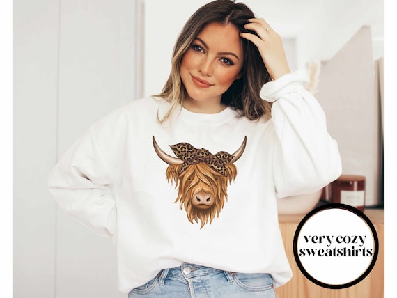 Sweatshirt Ohne Kapuze, Für Kinder, Bedruckt, Highland Kuh