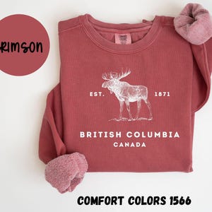 British Columbia Canada Comfort Colors® Sweatshirt, British Columbia Canada Crewneck Sweater, British Columbia Canada Unisex Shirt, Gift