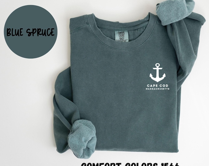 Cape Cod Massachusetts Comfort Colors® Sweatshirt, Cape Cod MA Unisex Crewneck Sweater, Cape Cod MA Shirt, Gift Souvenir Trendy