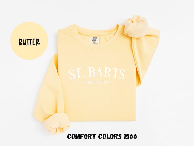 St. Barts Caribbean Islands Sweatshirt, Comfort Colors® Crewneck Sweater, St. Barths French West Indies Unisex Shirt, Saint Barthelemy Gift Bild 6