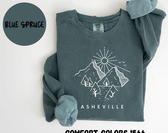 Asheville North Carolina Comfort Colors® Sweatshirt, Asheville NC Crewneck Sweater,  Asheville NC Unisex Shirt, House Warming Gift TRENDY