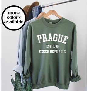 Prague Sweatshirt, Prague Sweater, Czech Republic Czechia Crewneck, Prague Gift, Unisex Pullover, Prague Souvenir,Trendy Gift for Her or Him