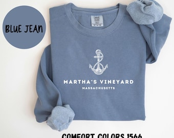 Martha's Vineyard Massachusetts Comfort Colors® Sweatshirt, Martha's Vineyard MA Crewneck Sweater, Martha's Vineyard MA Unisex Shirt, Gift