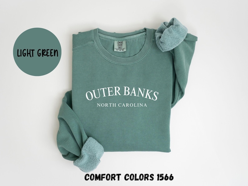 Outer Banks North Carolina Sweatshirt, Comfort Colors® Crewneck Sweater, Outer Banks NC Unisex Shirt, Gift for Her or Him, Gift for Trip image 4