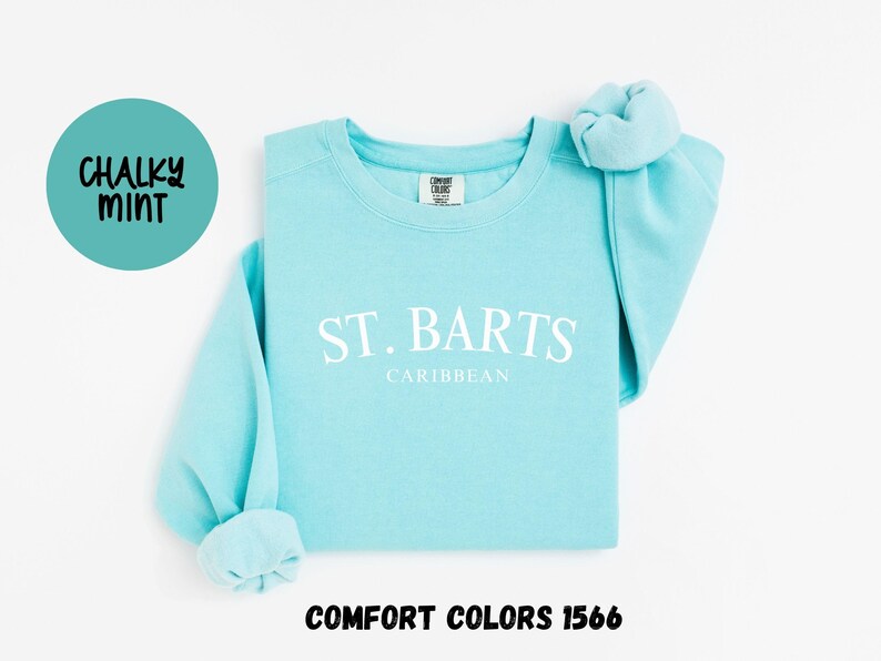 St. Barts Caribbean Islands Sweatshirt, Comfort Colors® Crewneck Sweater, St. Barths French West Indies Unisex Shirt, Saint Barthelemy Gift Bild 7