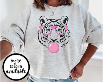 Tiger Sweatshirt, Tiger Lover Gift, Women's Unisex Tiger Face Sweatshirt, Animal Lover Gift, Tiger Shirt, Tiger Mascot Unisex Sweatshirt Tee