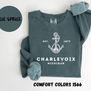 Charlevoix Michigan Sweatshirt, Comfort Colors®, Charlevoix MI Crewneck Sweater, Charlevoix MI Unisex Shirt, Gift Souvenir Trendy