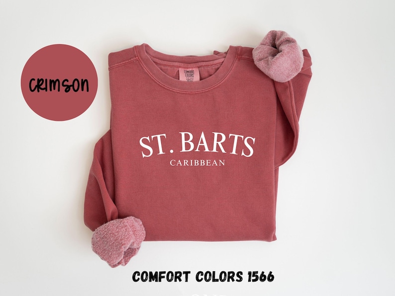 St. Barts Caribbean Islands Sweatshirt, Comfort Colors® Crewneck Sweater, St. Barths French West Indies Unisex Shirt, Saint Barthelemy Gift Bild 8