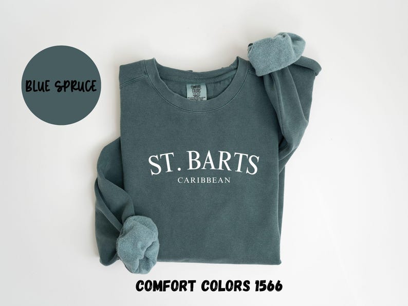 St. Barts Caribbean Islands Sweatshirt, Comfort Colors® Crewneck Sweater, St. Barths French West Indies Unisex Shirt, Saint Barthelemy Gift Bild 3