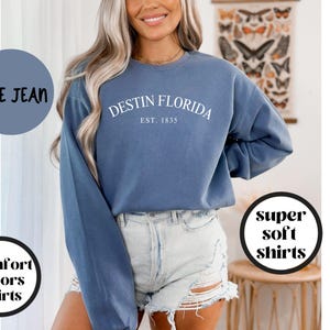 Destin Florida Sweatshirt, Comfort Colors®, Destin FL Crewneck Sweater, Destin FL Unisex Shirt, Destin FL Gift Souvenir, House Warming Gift