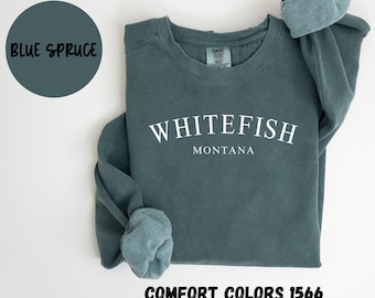 Sudadera de Whitefish, Montana, Comfort Colors®, suéter de cuello redondo de Whitefish, MT, camisa unisex de Whitefish, MT, regalo de inauguración de la casa, de moda, souvenir