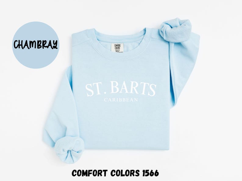 St. Barts Caribbean Islands Sweatshirt, Comfort Colors® Crewneck Sweater, St. Barths French West Indies Unisex Shirt, Saint Barthelemy Gift Bild 4