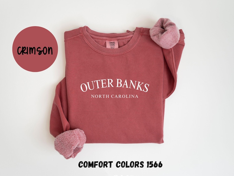 Outer Banks North Carolina Sweatshirt, Comfort Colors® Crewneck Sweater, Outer Banks NC Unisex Shirt, Gift for Her or Him, Gift for Trip image 5