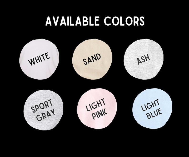 May include: Six fabric swatches in different colors: white, sand, ash, sport gray, light pink, and light blue. The swatches are arranged in two rows of three. The text "AVAILABLE COLORS" is above the swatches.