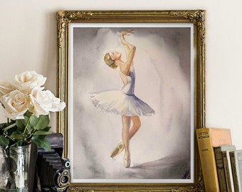 Ballerina painting, Original watercolor artwork, Ballerina wall art, Ballet  artwork watercolor