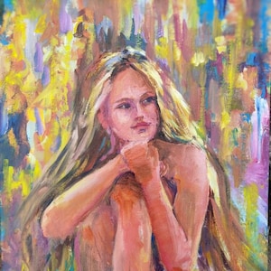 Naked Woman Original Oil painting figurative wall art