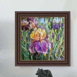 Iris  LOVE Art Print - Floral Oil Painting Print - Iris Original Painting Print - Iris Still Life - Floral Art - Cottage Art Print