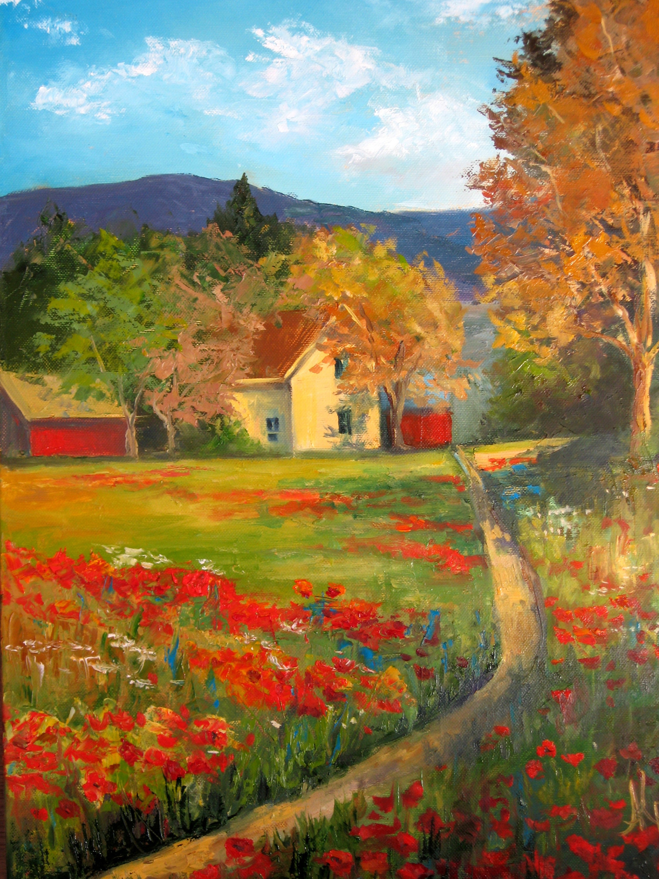 Rural landscape painting Tuscany oil painting on canvas Etsy