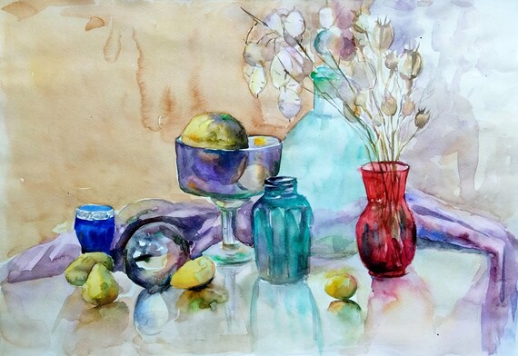 原画 SM アクリル画 花瓶の花 アート 絵 絵画 静物画 現代アート 静物画、オリジナル水彩画、花瓶の花の絵画 - Etsy 日本