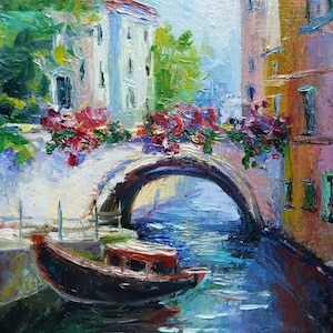 Venice Painting Original Oil Italy Painting 12" x 10“ - Impressionism - Italy Cityscape Painting