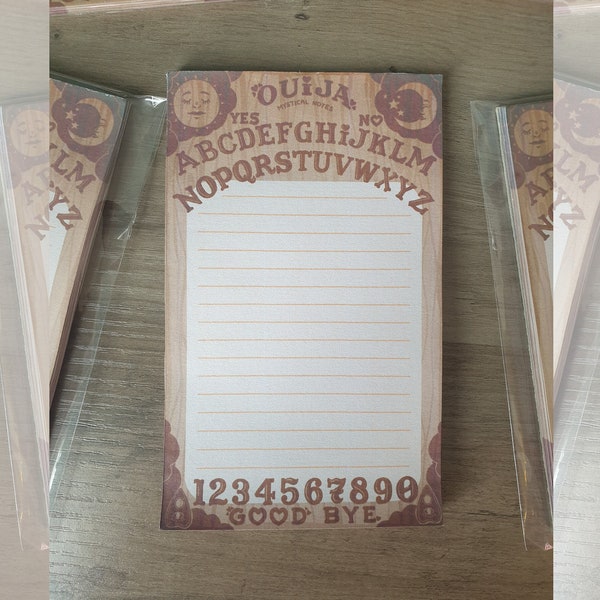 Ouija Board Spooky Notepad, Halloween Stationery, Memo Pad, 27 Pages