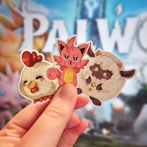 Palworld Aufkleber Vinyl Gloss, Lamball, Cattiva, Chikipi, Videospiel