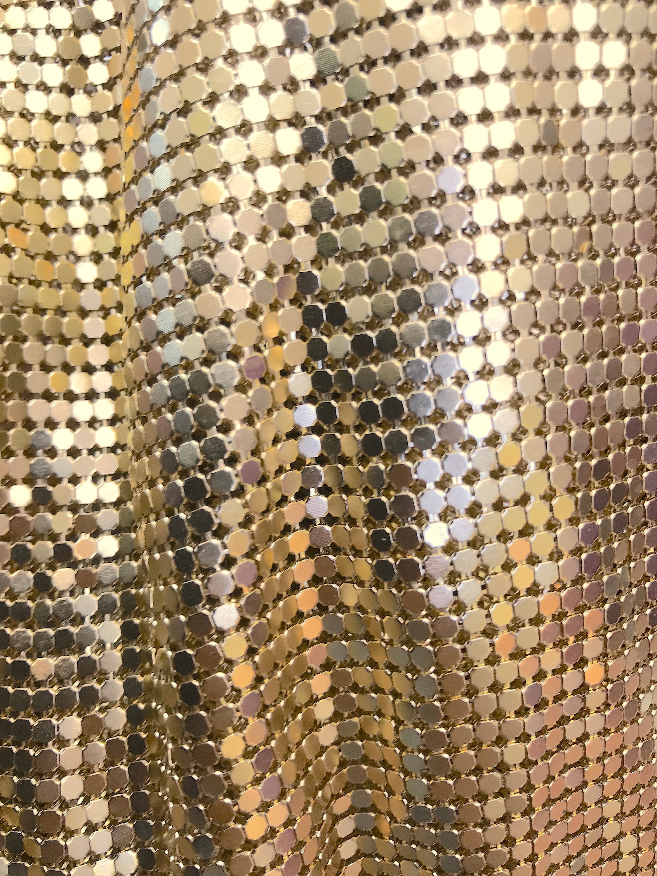Gold Handmade Metal Mesh Chain Link Fabric 1 3/4 Yard Piece Etsy