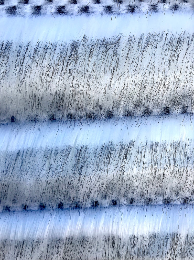 White /& Gray Faux Fur Fabric By The Yard 60 Width
