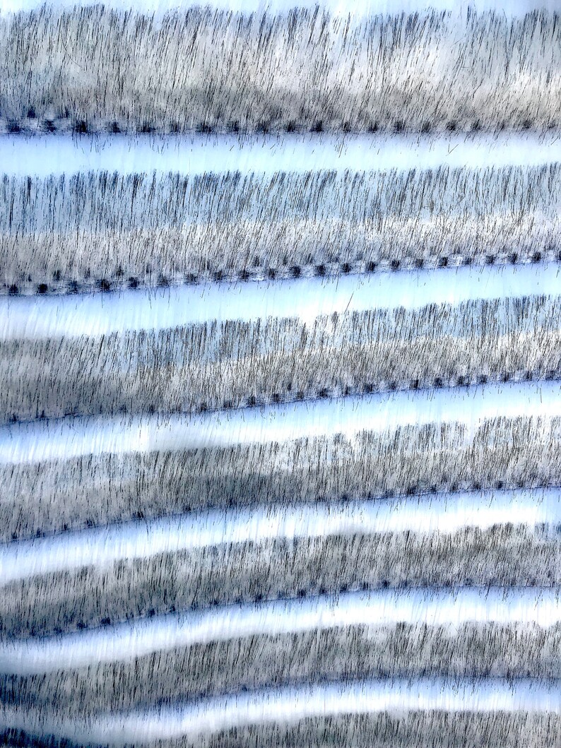White /& Gray Faux Fur Fabric By The Yard 60 Width