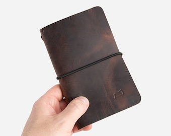Leather Field Notes Cover,  Notebook Holder - personalized travel notebook case