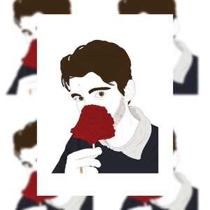 Carte postale Joey Kidney - Garçon à la rose