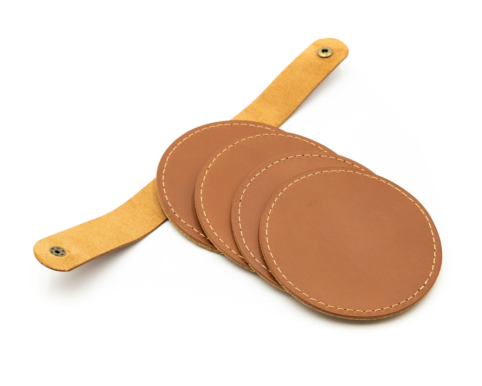 Leather coasters. Set of 4 handcrafted coasters made with high Etsy