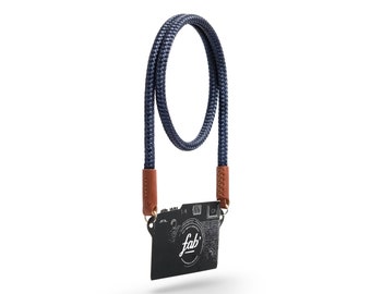 Navy blue rope camera strap