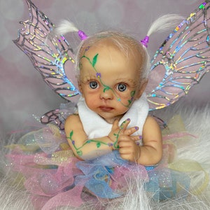 Petunia by Marita Winters, Fantasy reborn ,collectors doll, Micro Preemie, Fairy, faerie, sprite, alternative doll, OOAK, baby girl, cute,