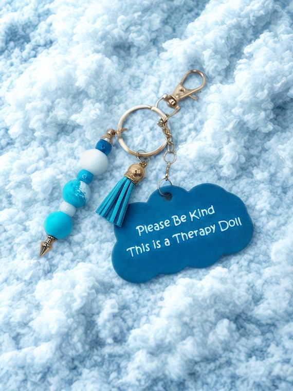 Therapy Reborn Doll Accessory Keychain Tag Pastel Charm Comfort Item Therapy Support Reborn Community Tag Identification Message Awareness