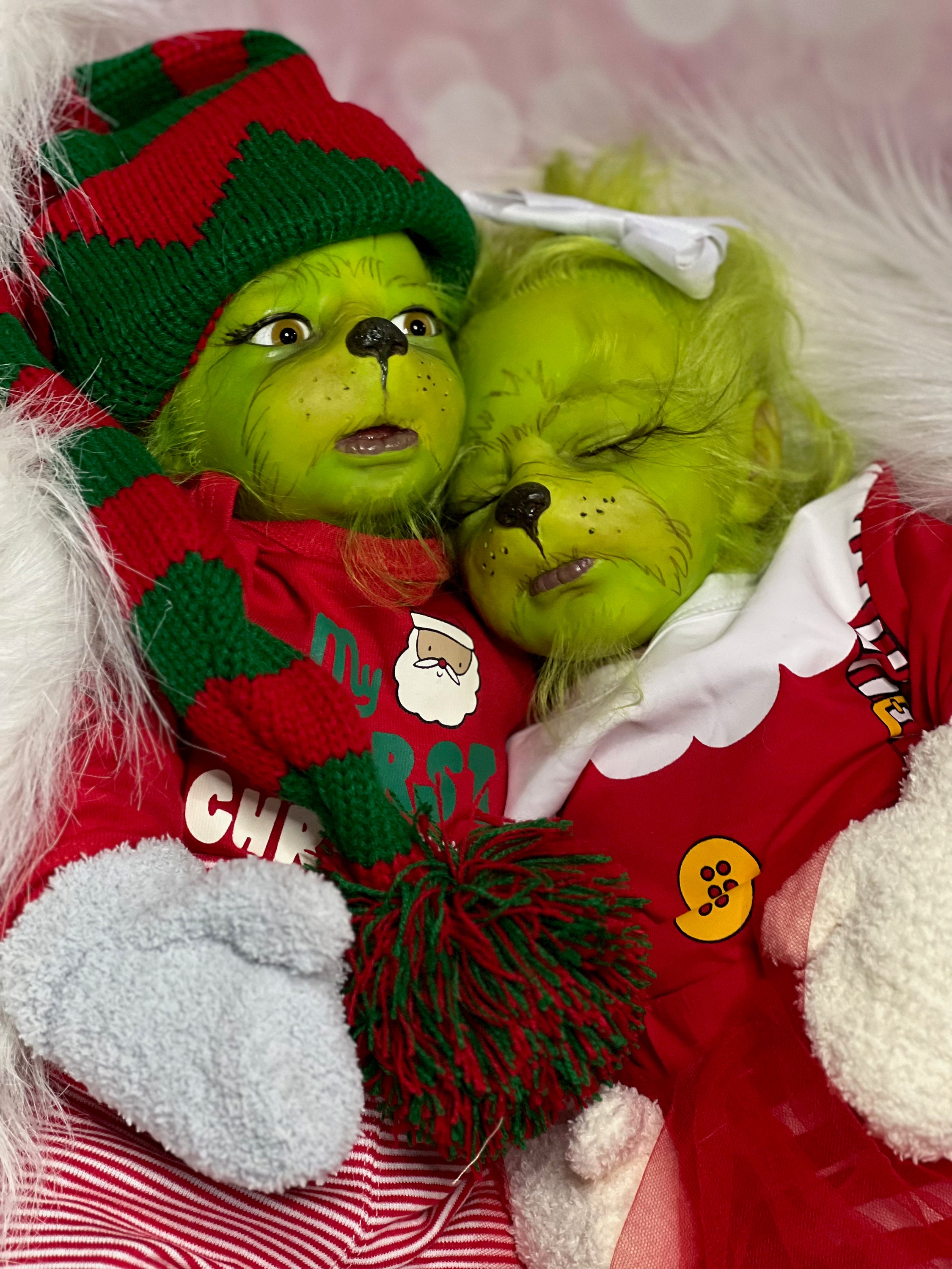 Grinch peluche jouet vert fourrure Grinch poupée de bande dessinée