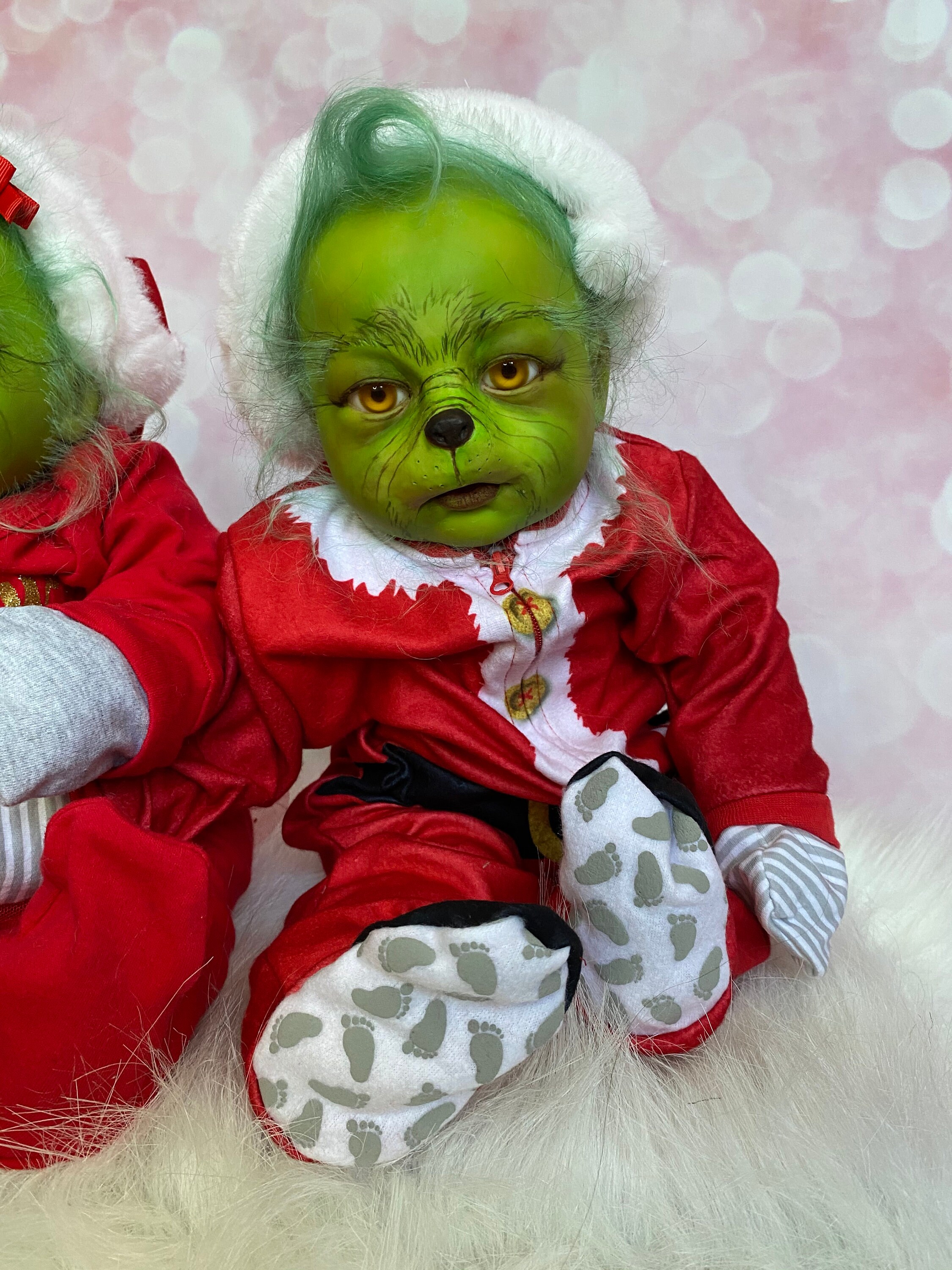 Grinch Doll Reborn Baby Twins Cute Christmas Gift Mr. Grinch