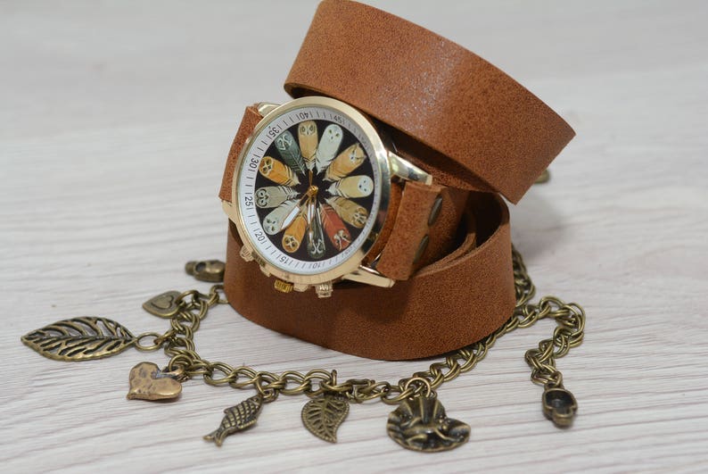 Leather Wrap Watch Womens Leather Wrap Bracelet Watch for Etsy
