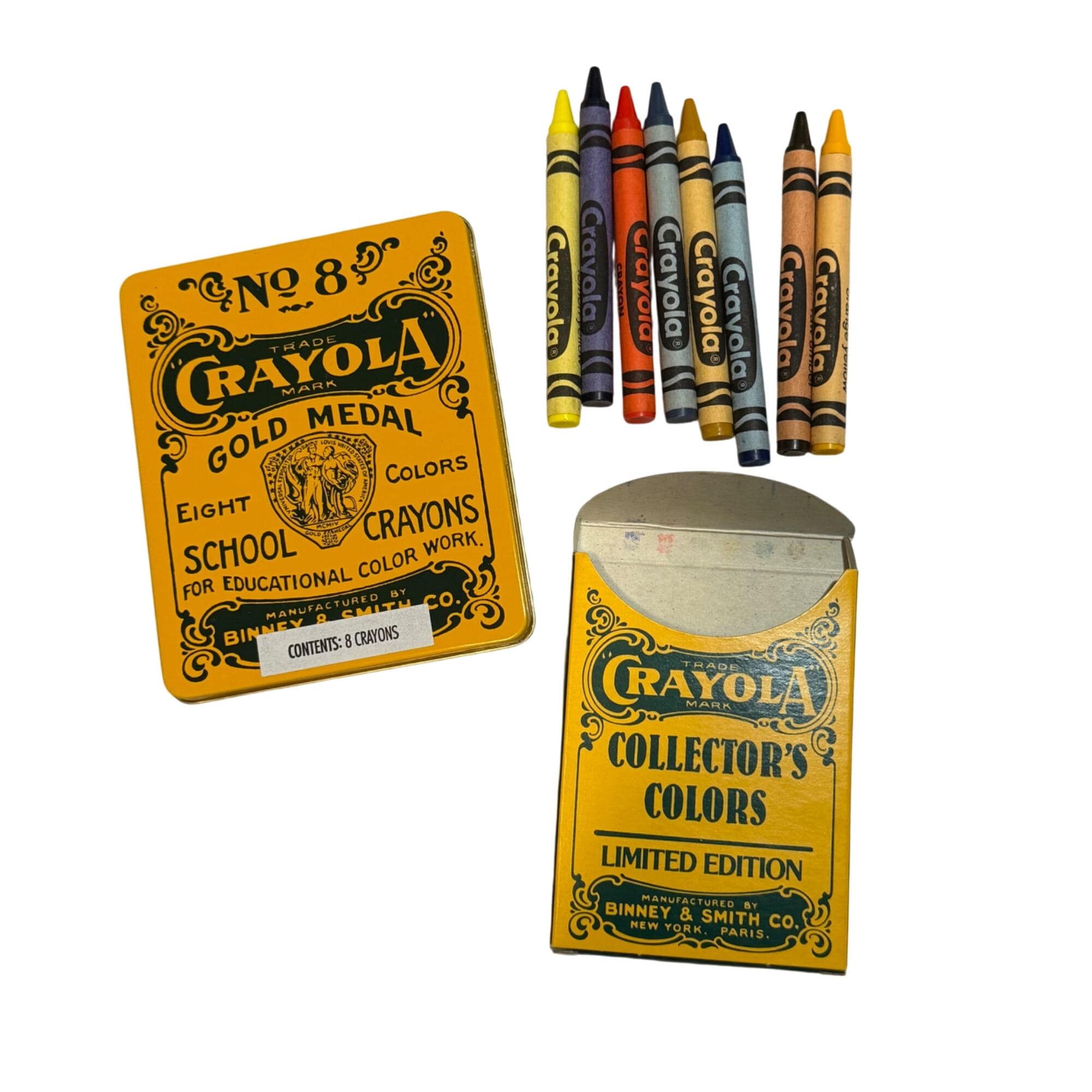 Crayola Collector's Colors Gold Medal No. 8 Crayon Tin Limited