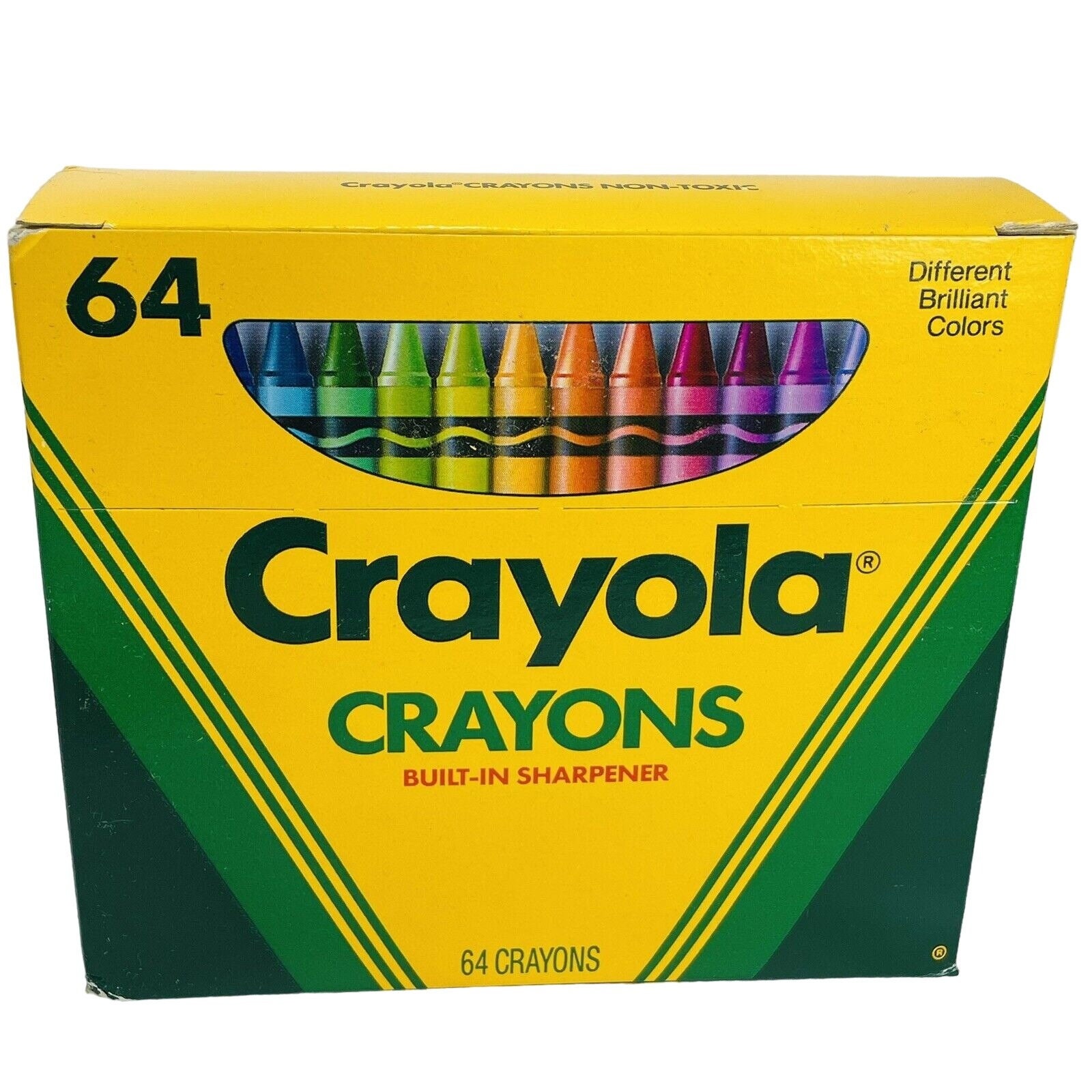 Vintage Crayola Crayons Sharpener Box 64 With Sharpener 