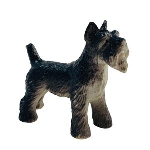 昭和レトロ　Dog Chain 陶器製犬の置物ノベルティ　シユナウザー　当時物 昭和レトロ Dog Chain 陶器製犬の置物ノベルティ シユナウザー