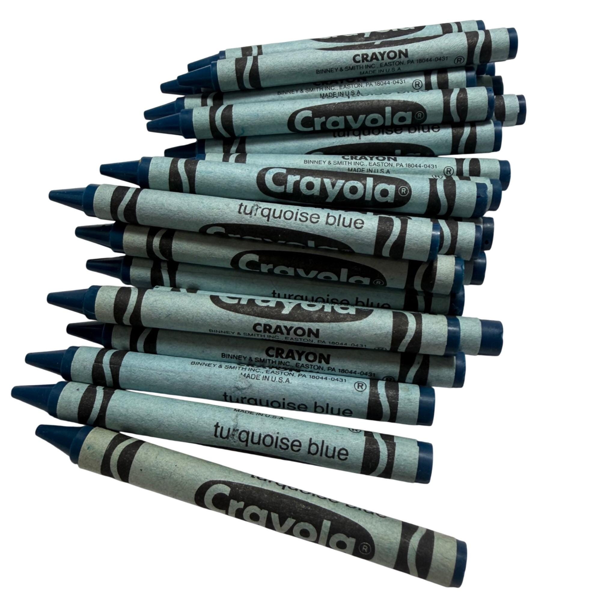 Vintage 1990s Crayola Turquoise Blue Crayons Hard to Find 16 Bulk
