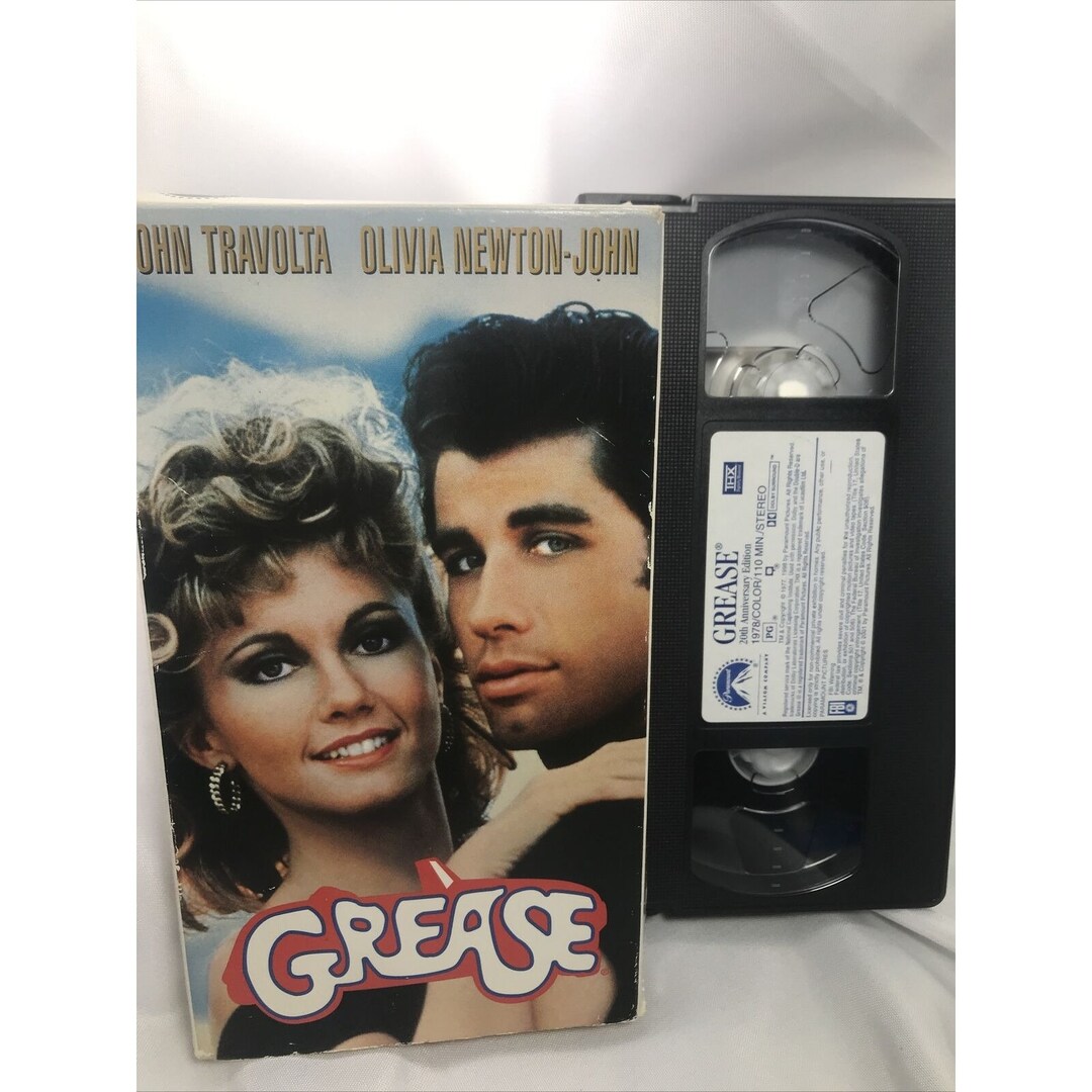 Grease Musical VHS Video Tape Cassette & Sleeve Movie John Etsy