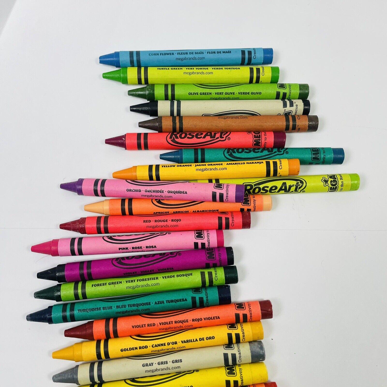 Roseart Mega Crayons Bonus 27 Bright Color Discontinued Rose