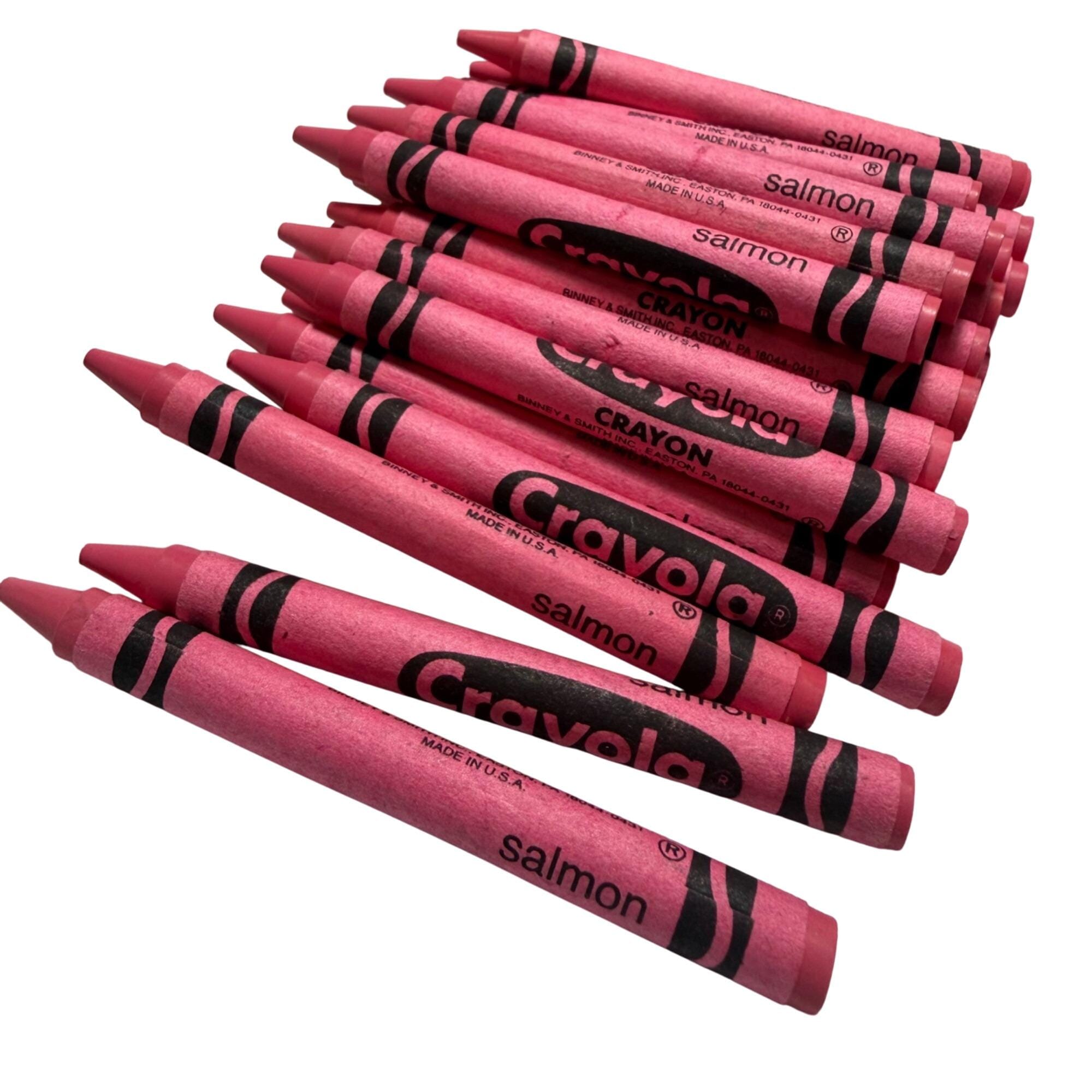 Vintage Retired Crayola Salmon Crayons Bulk Lot of 16 Pieces for
