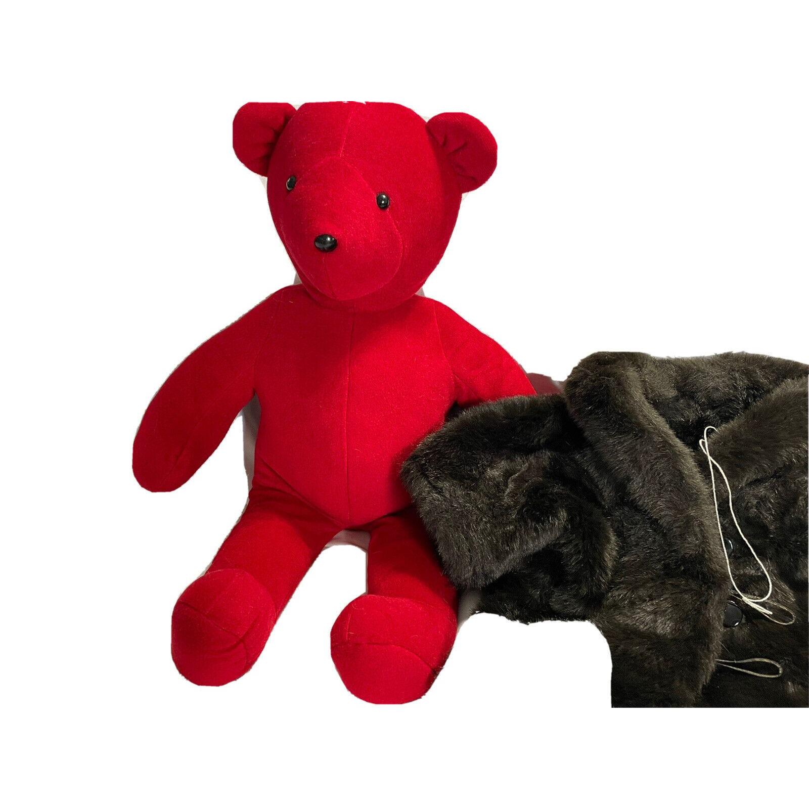 Vintage 1979 North American Bear Co. Red Plush Teddy Bear With 