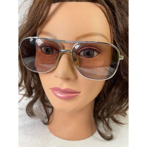 Vintage Aviator Sunglasses With Brown Gradient Prescription Lenses & Silver Frame