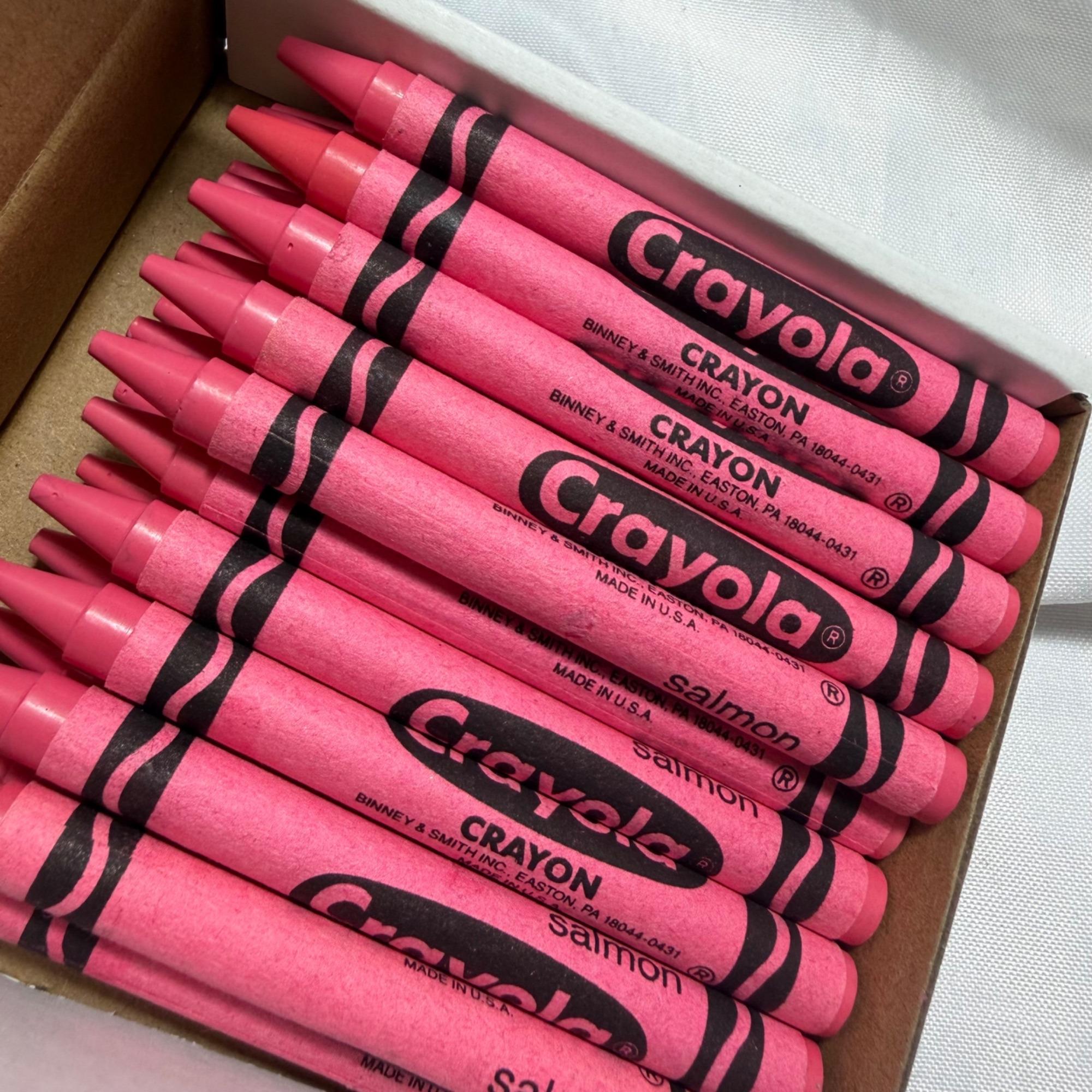 Vintage Retired Crayola Salmon Crayons Bulk Lot of 16 Pieces for